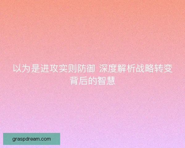 以为是进攻实则防御 深度解析战略转变背后的智慧